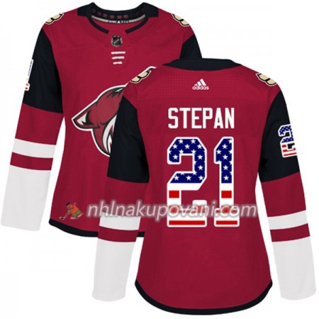 Arizona Coyotes Dresy Derek Stepan 21 2017-2018 USA Flag Fashion Černá Adidas Authentic - Dámské